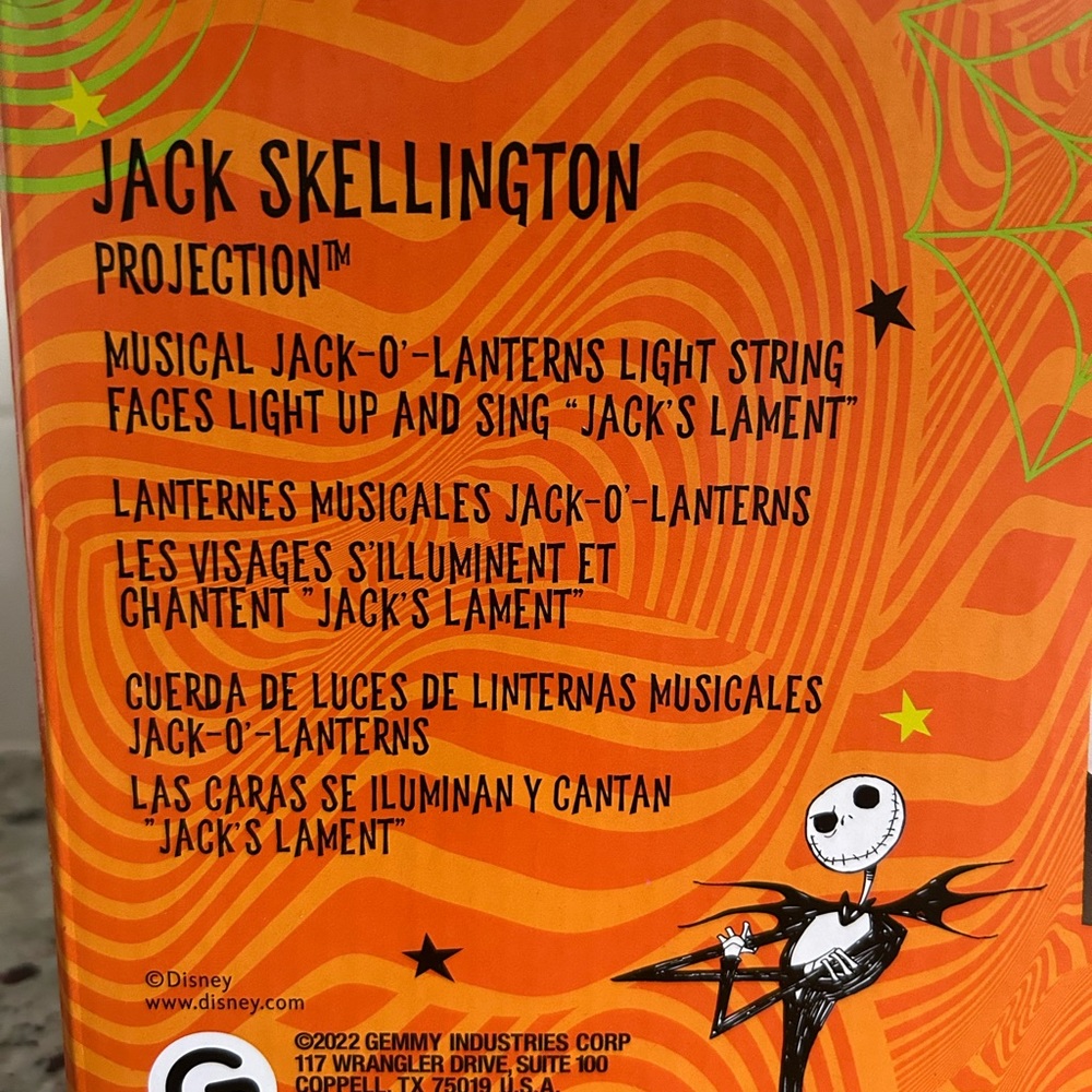 Disney Jack Skellington Projection Musical Jack-O-Lanterns Halloween Lights - Picture 6 of 7